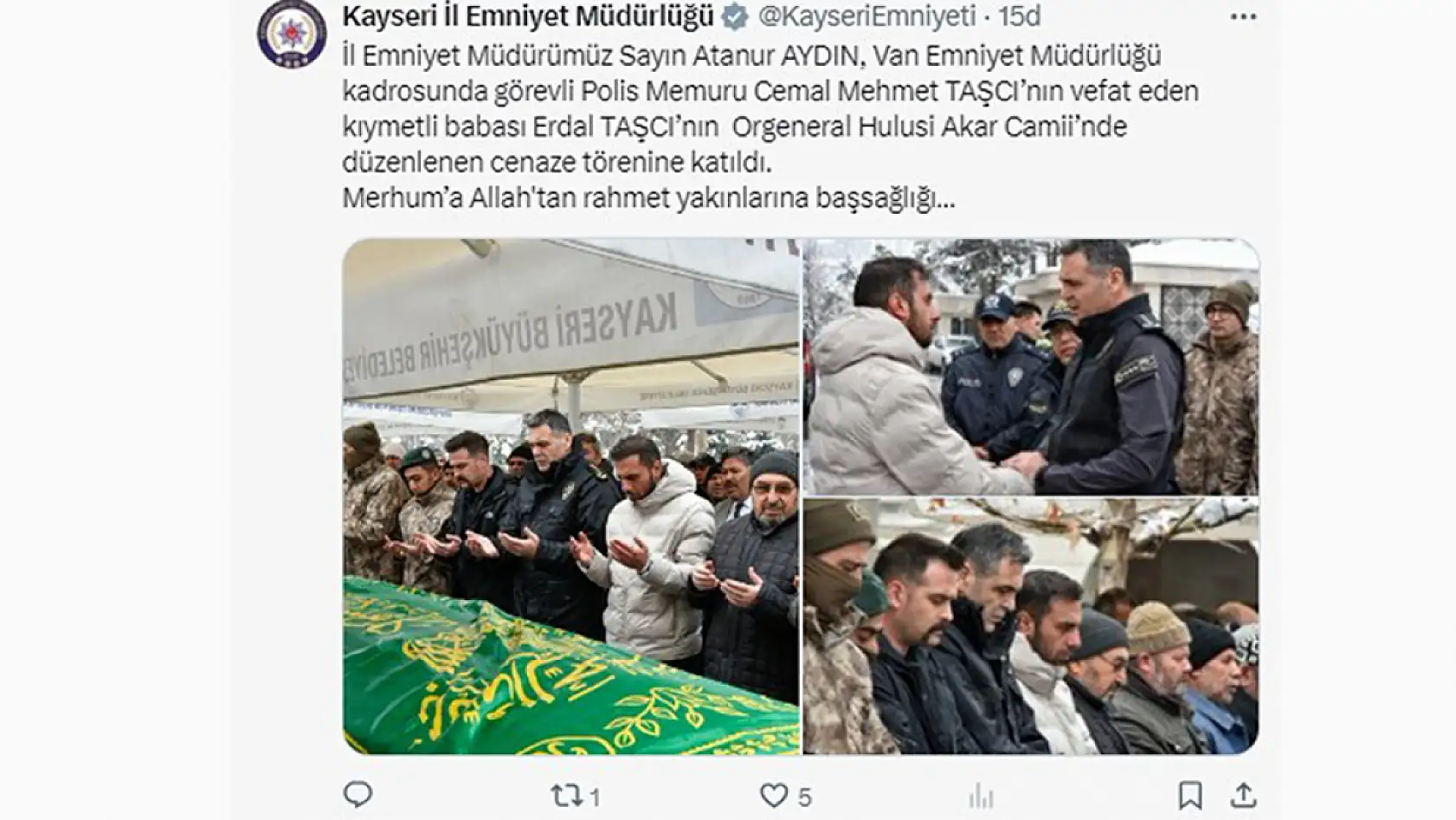 Kayseri'de 13 Şubat Perşembe günü sosyal medya hesaplarında neler paylaşıldı?