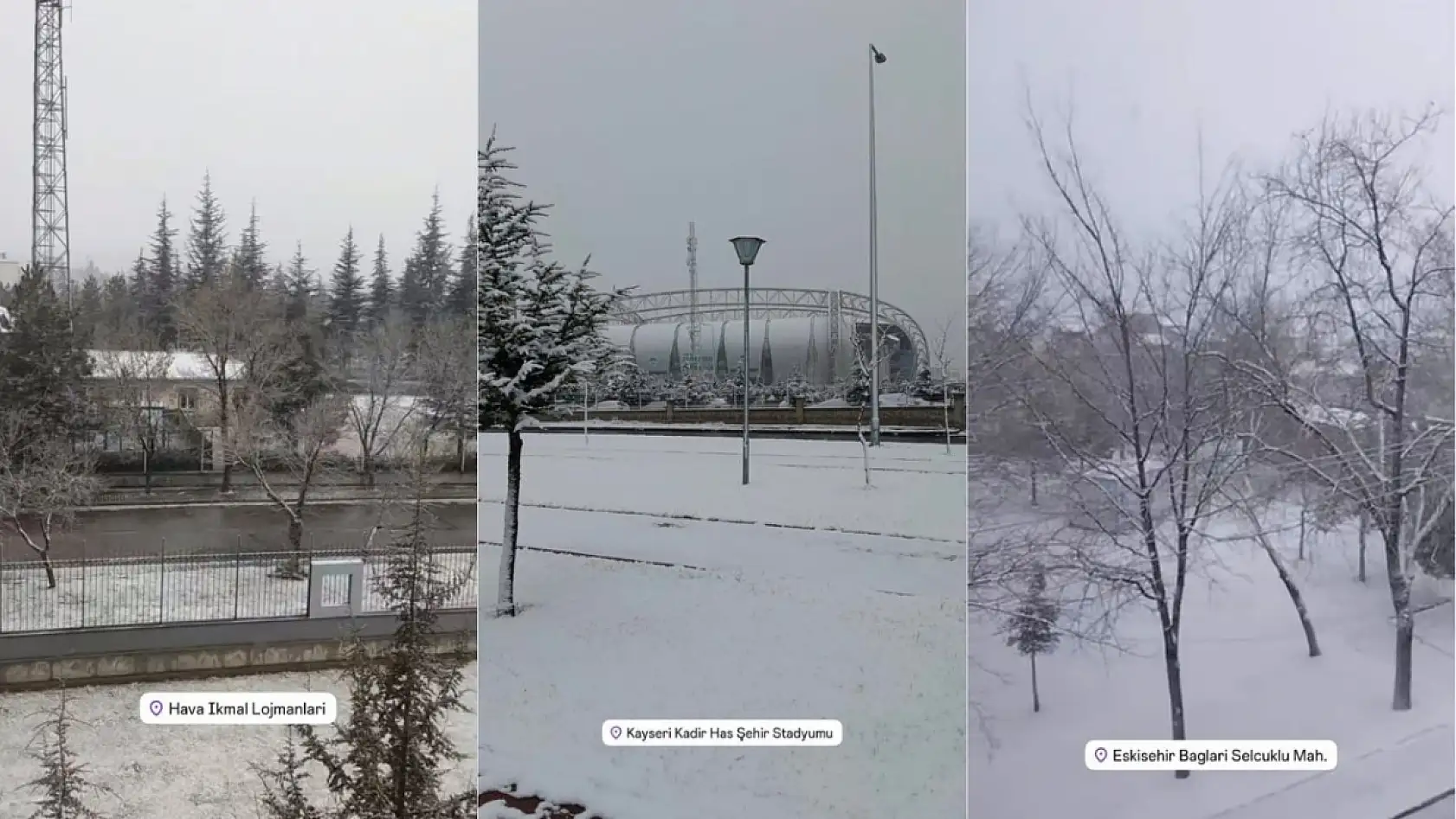 Kayseri'de kar dün yağdı, bugün görüntüleri konuşuluyor