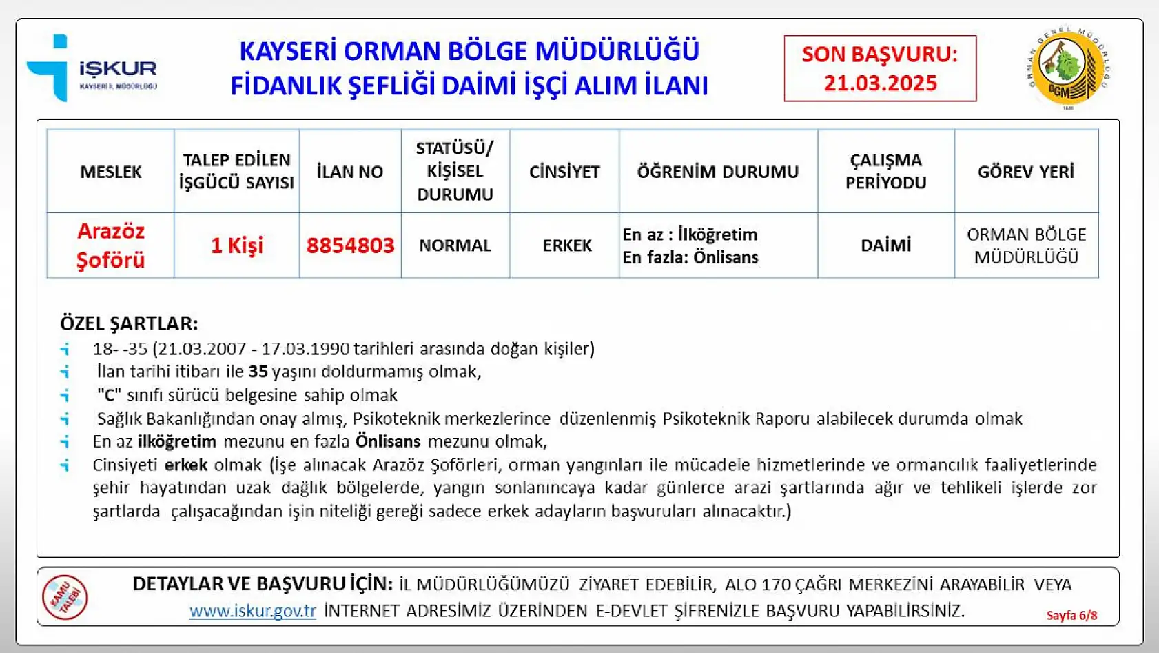 Kayseri'de daimi işçi alımı için süreç başlıyor: İşte şartlar…