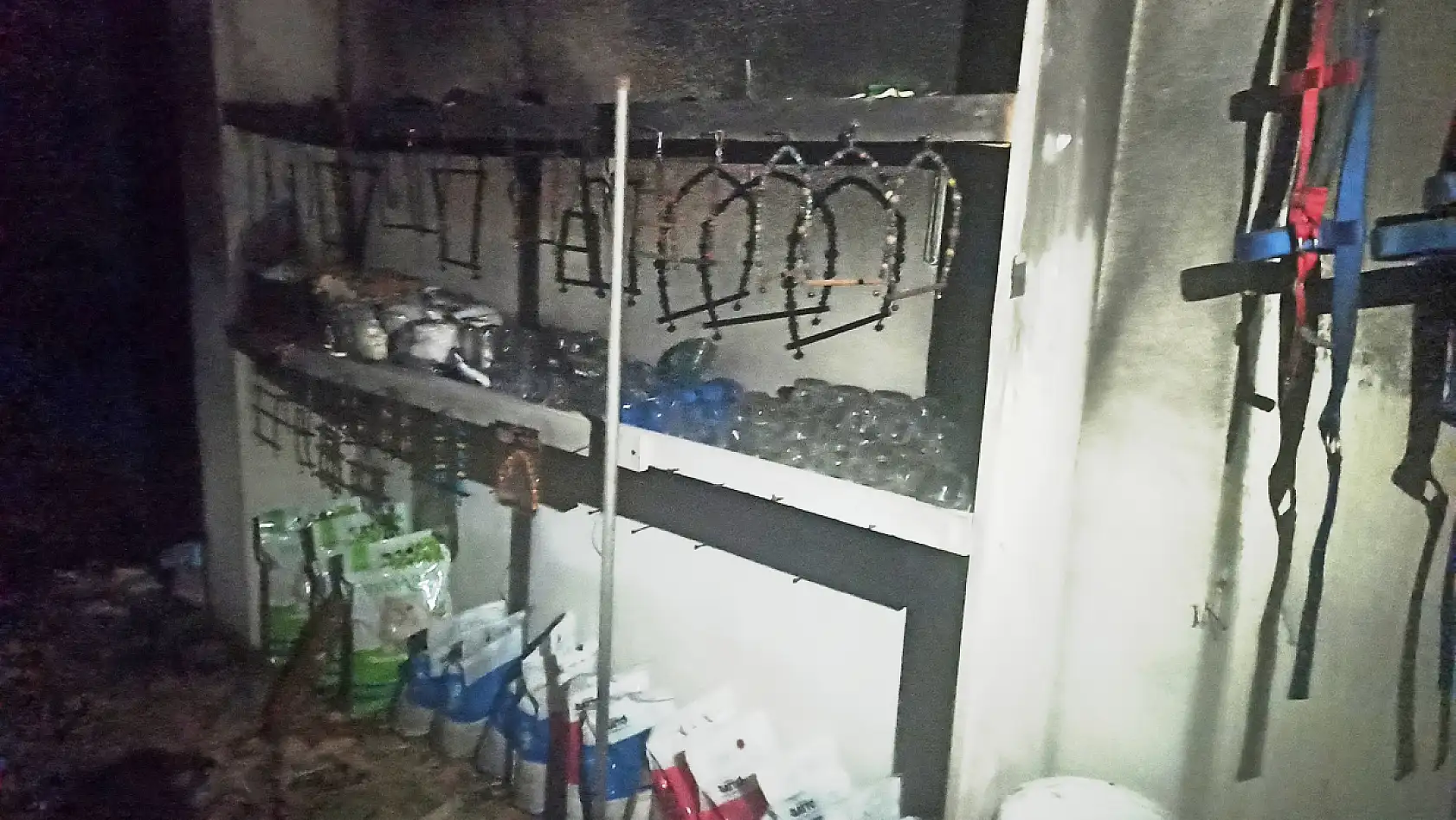 Kayseri'de hayvanlarını yangından kurtarmak isterken....