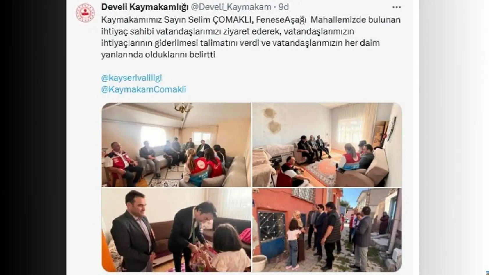 Kayseri sosyal medyasında bugün neler paylaşıldı? (26 Eylül)