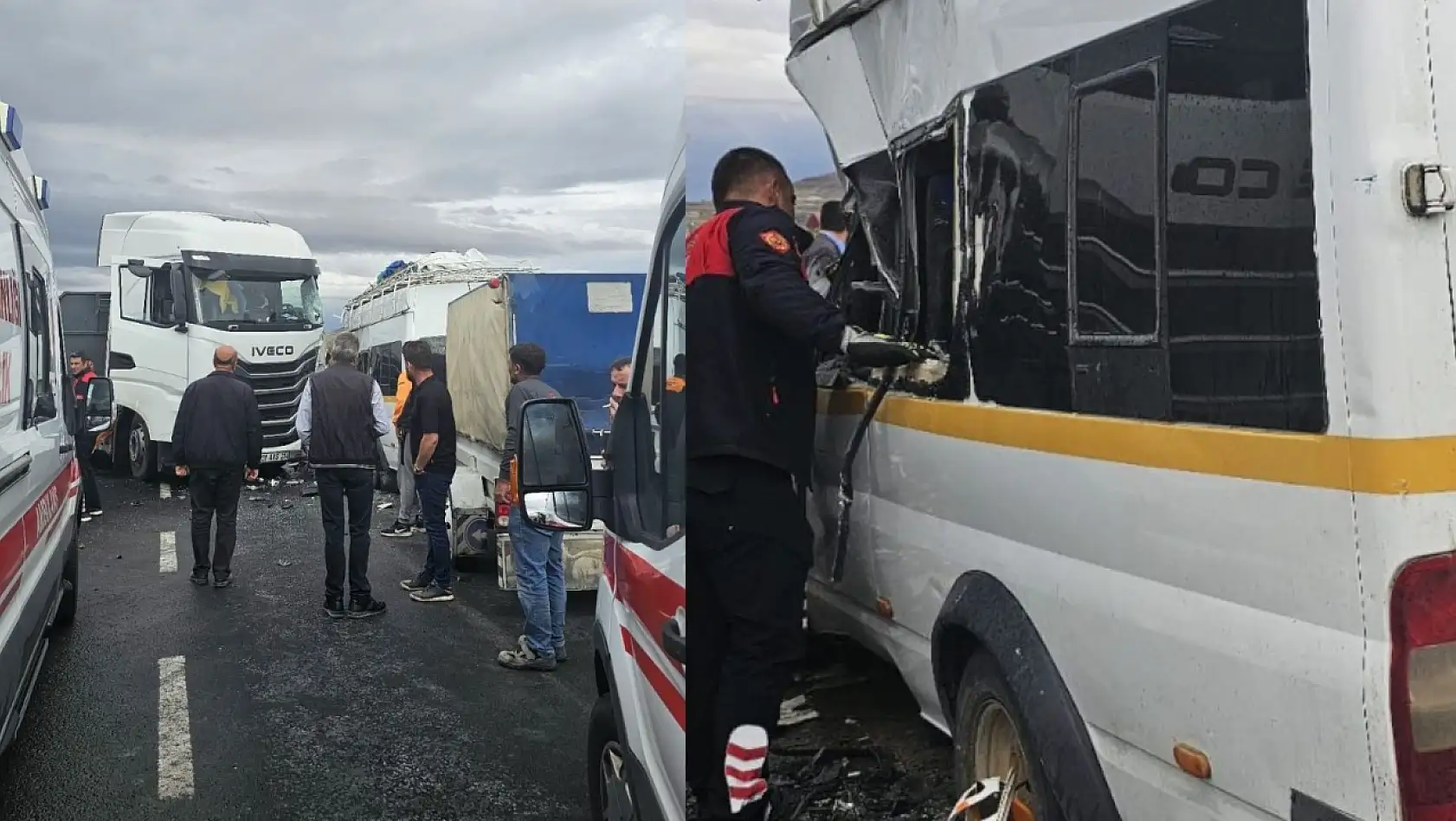 Tarım işçilerini taşıyan minibüs tırla çarpıştı: 9 yaralı