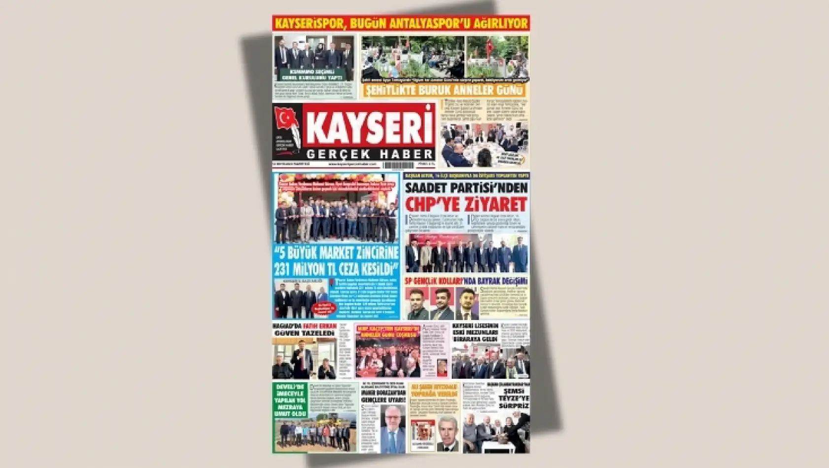 Kayseri yerel basını 12 Mayıs Pazartesi günü hangi manşetlerle okuyucularının karşısına çıktı?