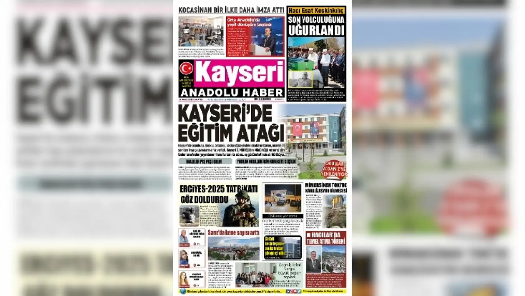 Kayseri'de yerel basın 24 Mayıs Cumartesi gününe hangi manşetlerle çıktı?