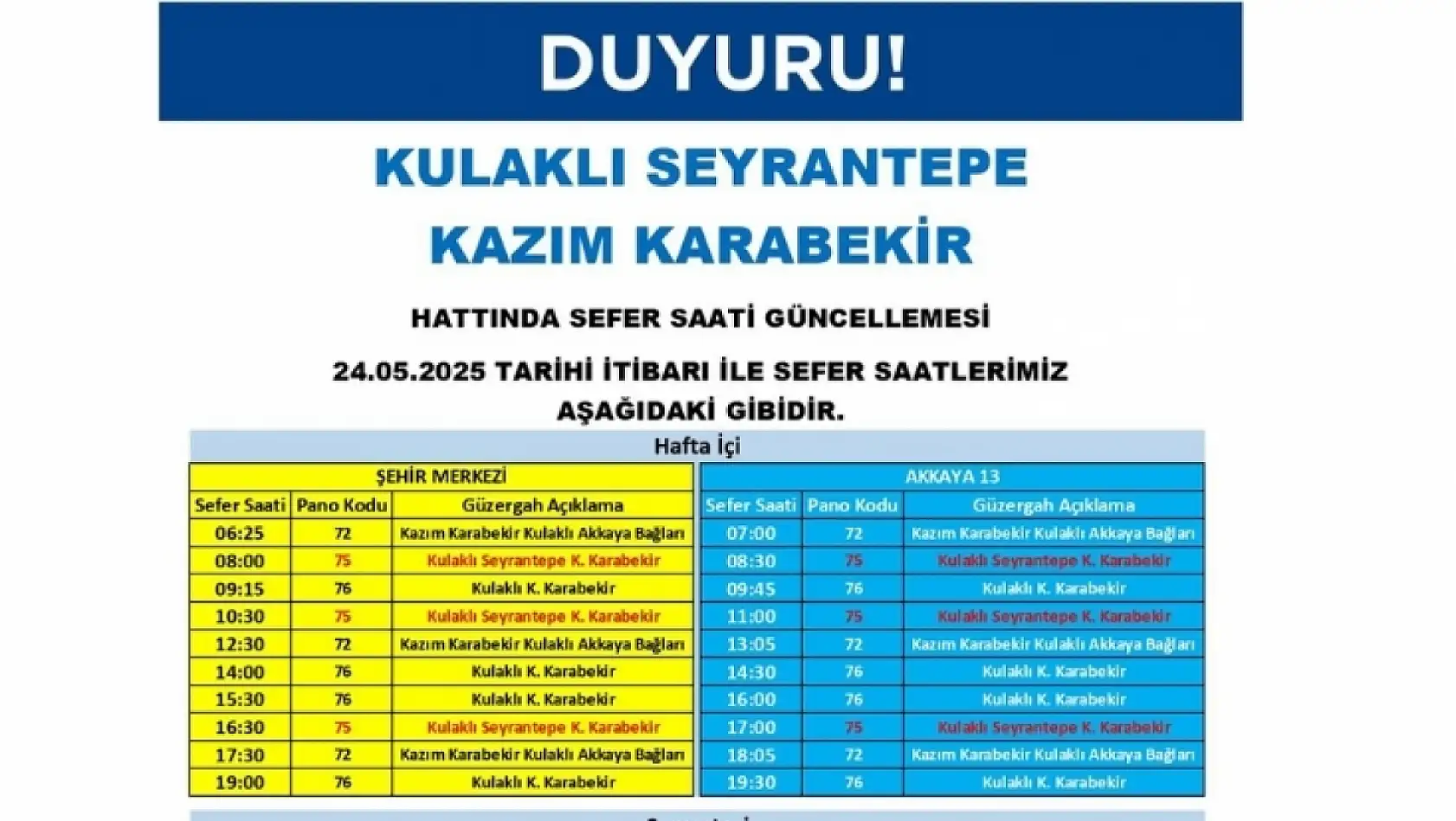 Kayseri'de toplu taşıma sefer ve güzergahları 2 haftalık aranın ardından yeniden güncellendi!