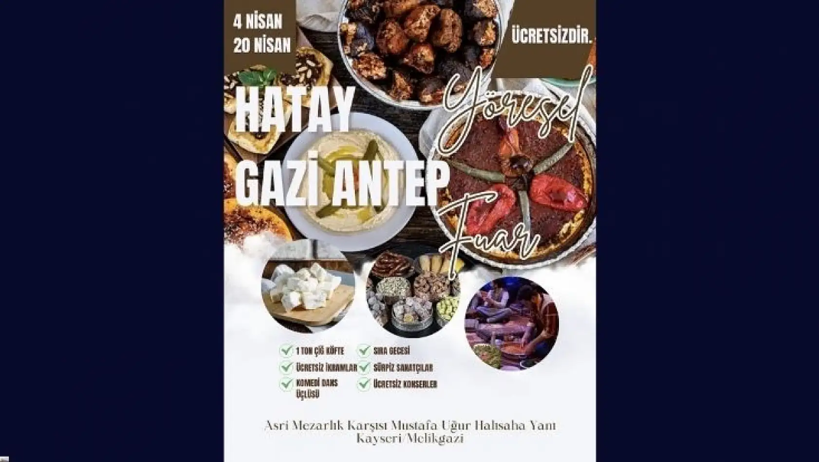 Kayseri'de ücretsiz lezzet şöleni: Yöresel gastronomi fuarı başlıyor!