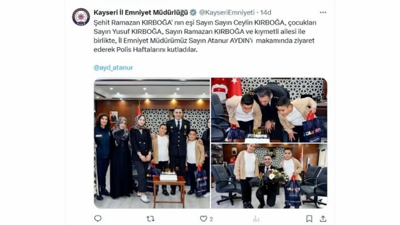 Kayseri'de sosyal medyada günün öne çıkanları... ( 10 Nisan)