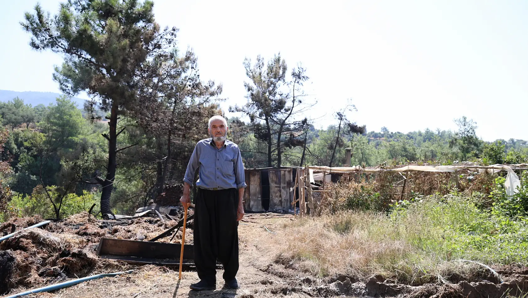 Adana'da Orman Yangınında Yaşlı Adamın Evi Yandı!