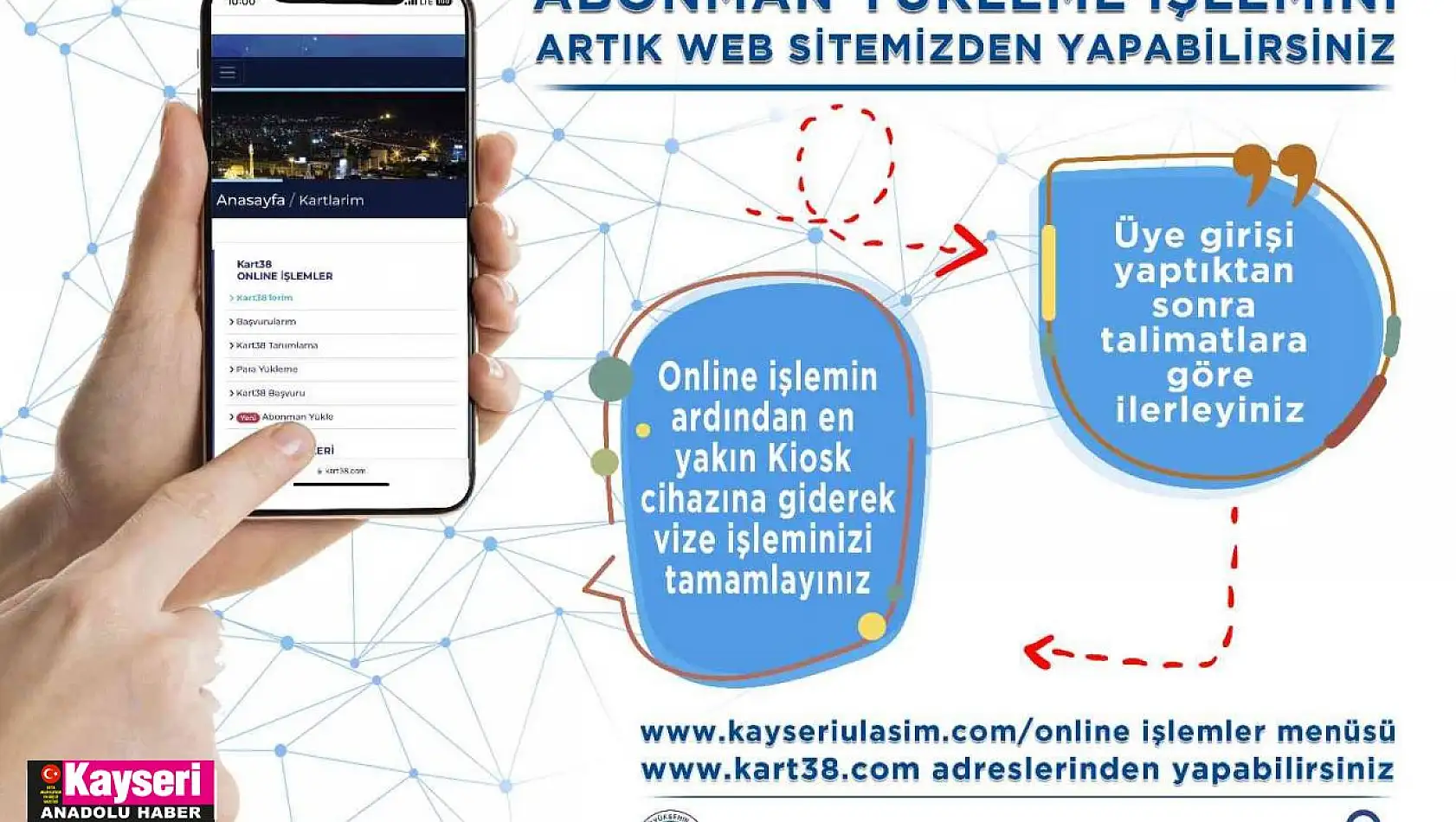 Büyükşehir'den online 'abonman kart' yükleme hizmeti