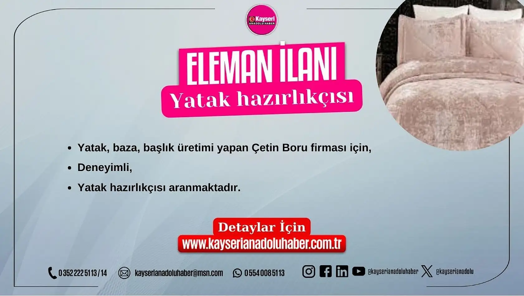 Çetin Boru Eleman İlanı