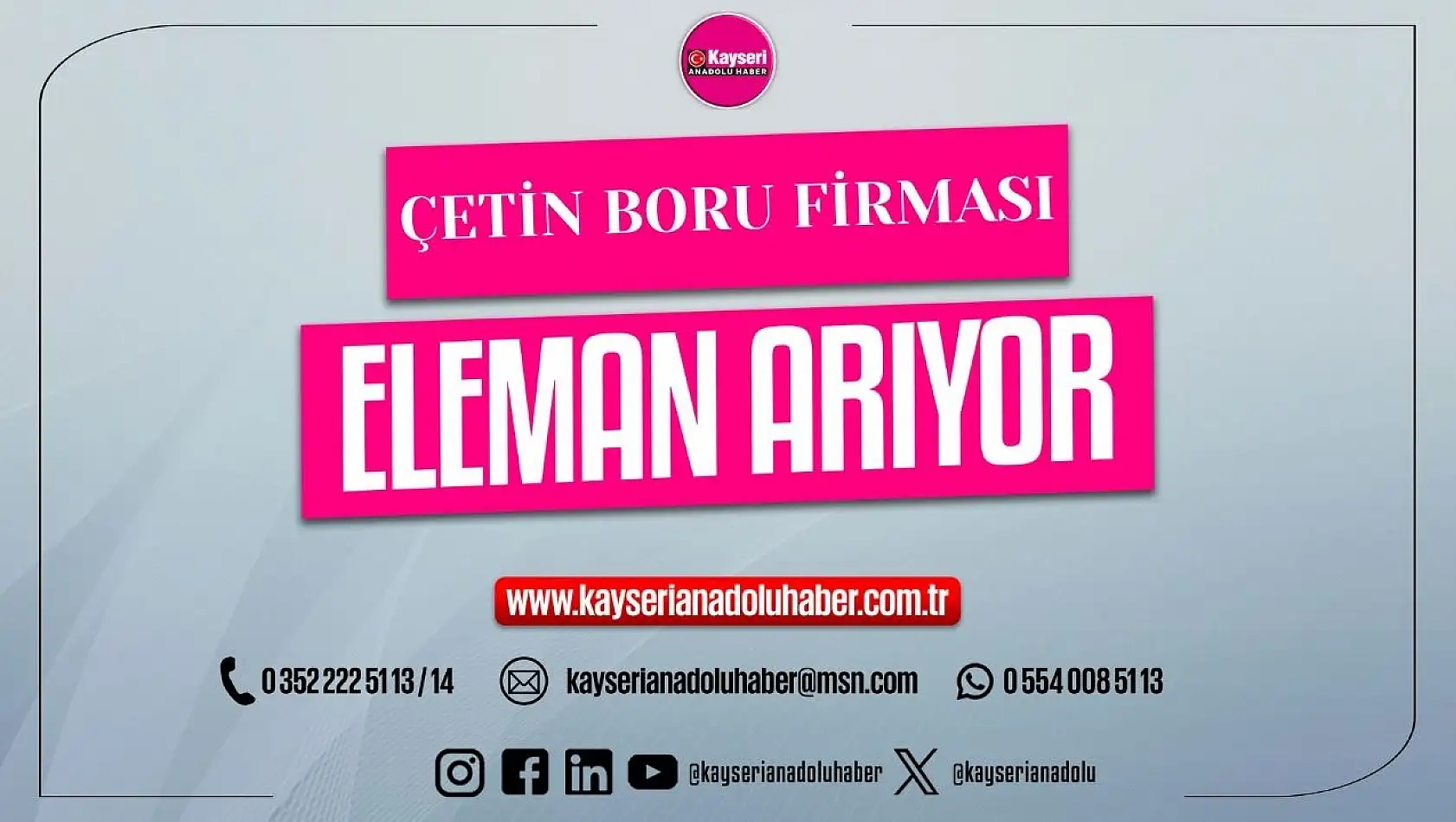 Çetin Boru Eleman İlanı