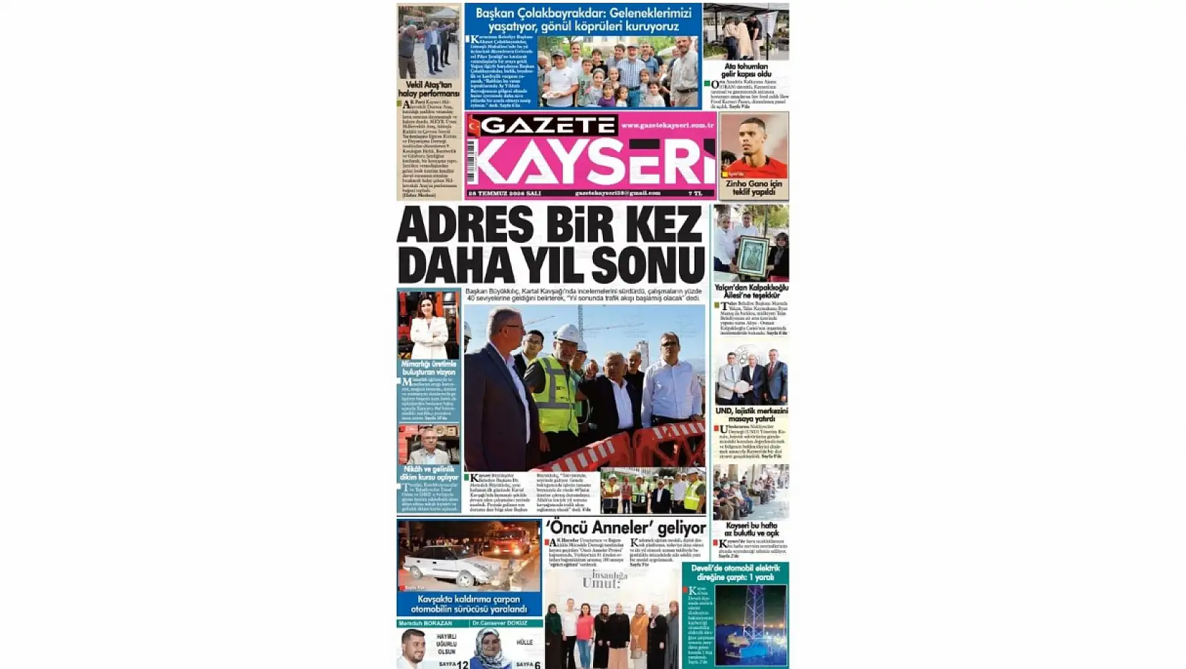 Kayseri yerel gazeteleri 28 Temmuz sabahına hangi manşetlerle çıktı?