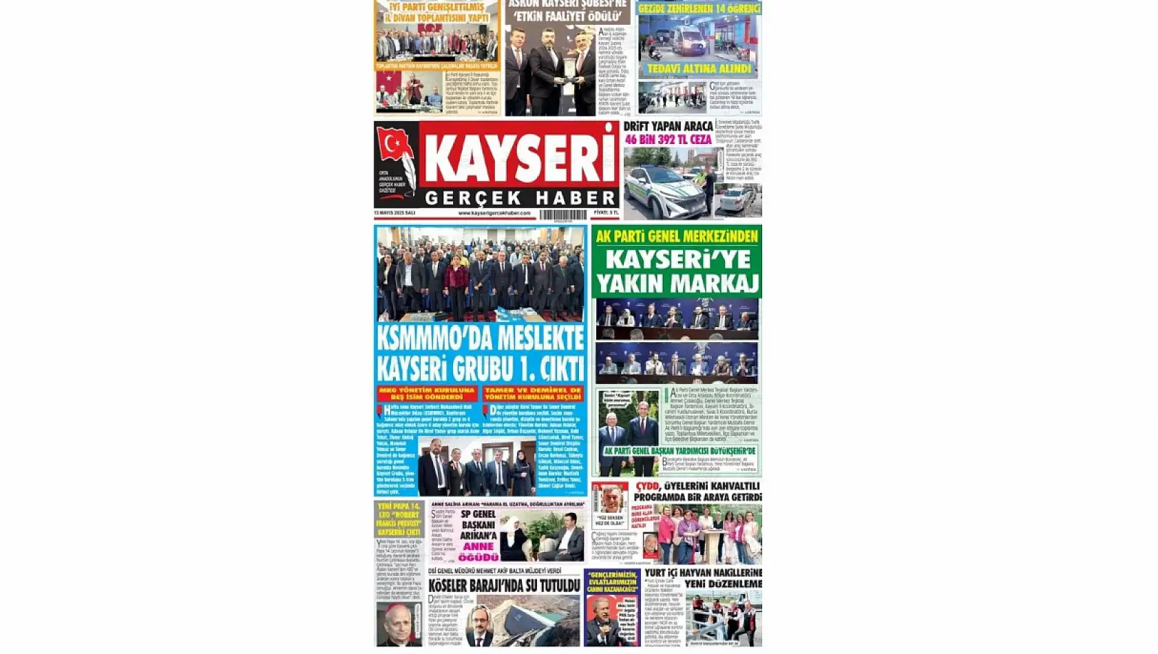 Kayseri Gazetelerinde 13 Mayıs Salı gündemi – İşte basında öne çıkan manşetler...