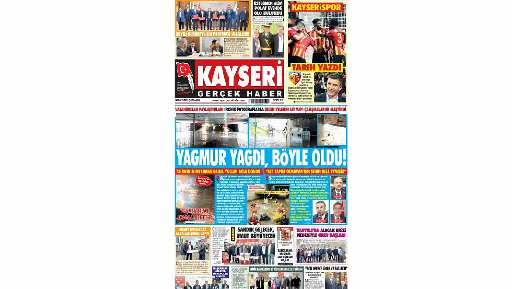 Kayseri Gazetelerinin manşetinde bugün ne var? (14 Mayıs Çarşamba)