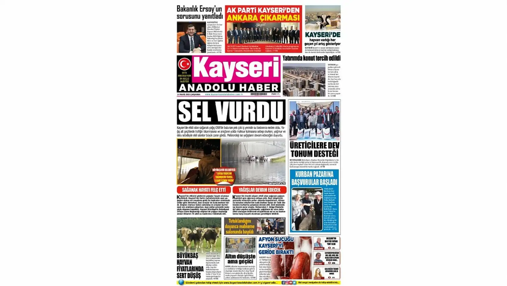 Kayseri Gazetelerinin manşetinde bugün ne var? (14 Mayıs Çarşamba)