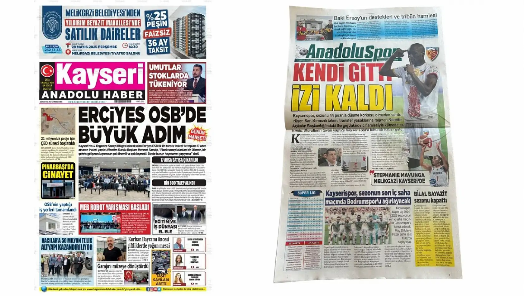 Kayseri'de bugün hangi başlıklar gündem oldu? (22 Mayıs Perşembe)