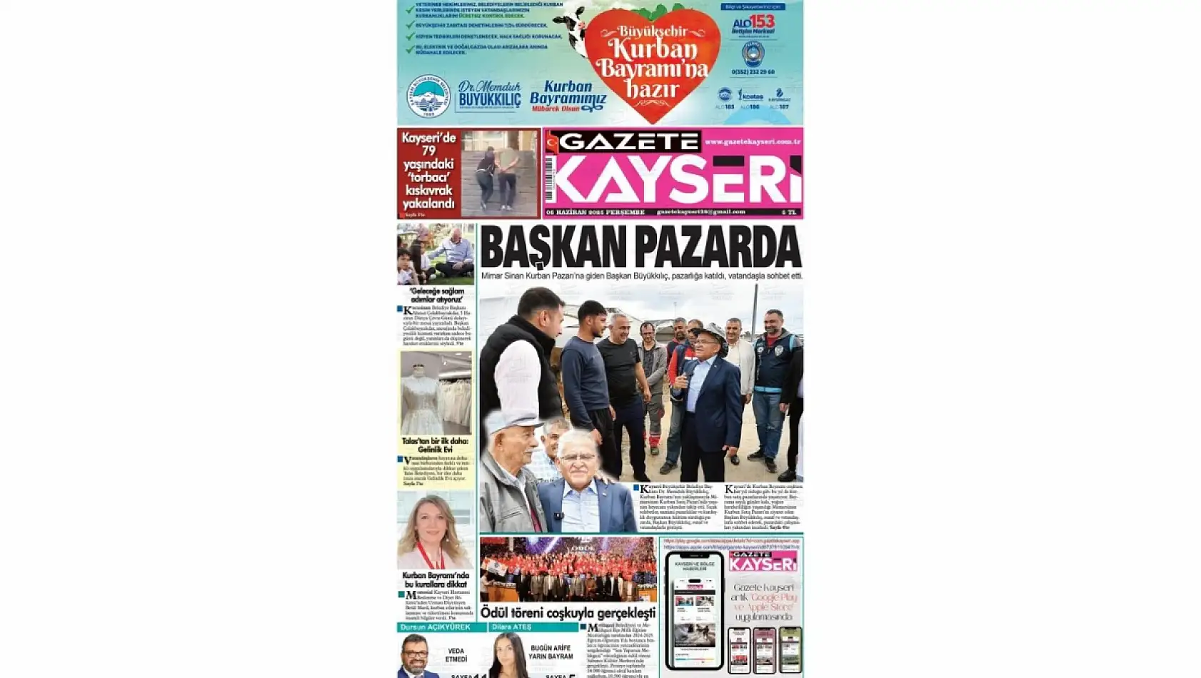 Kayseri Gazetelerinde Arife günü gündemi – Kurban Pazarı, Kira Krizi, Bülent Ecevit...