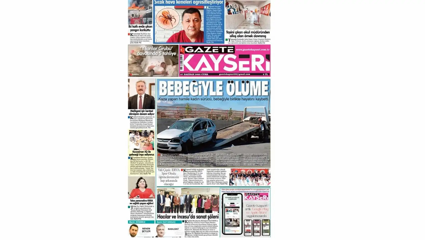 Kayseri gazeteleri 27 Haziran Cuma gündemi – İşte öne çıkan manşetler!