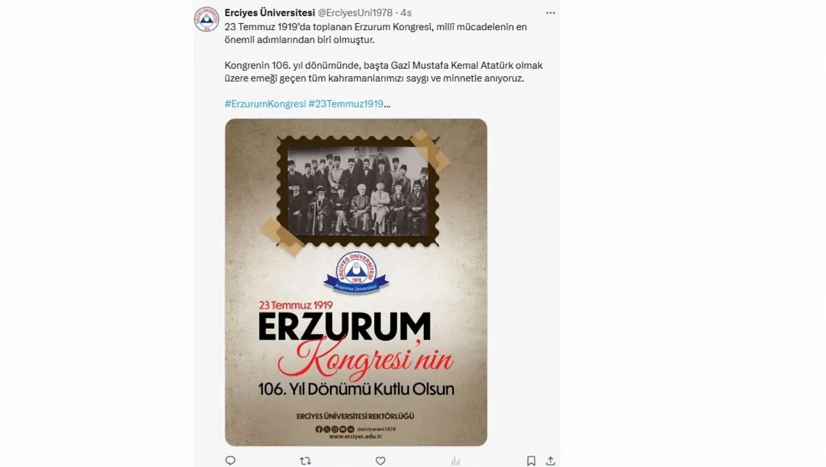 Kayseri'de 23 Temmuz Çarşamba günü sosyal medya hesaplarında neler paylaşıldı?