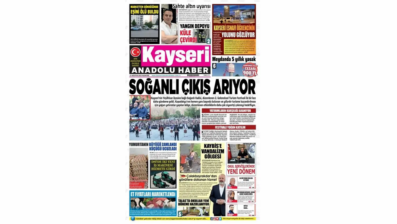 Kayseri gazeteleri 25 Ağustos Pazartesi gündemi – İşte öne çıkan manşetler!