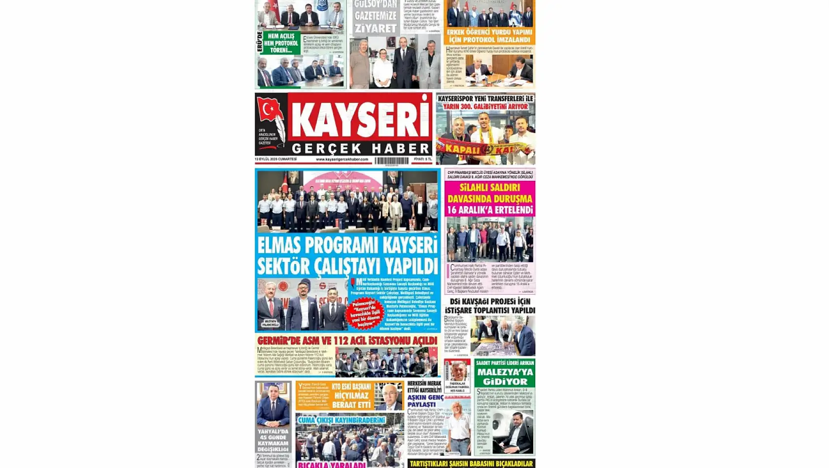 Kayseri gazeteleri 13 Eylül sabahına hangi manşetlerle çıktı?