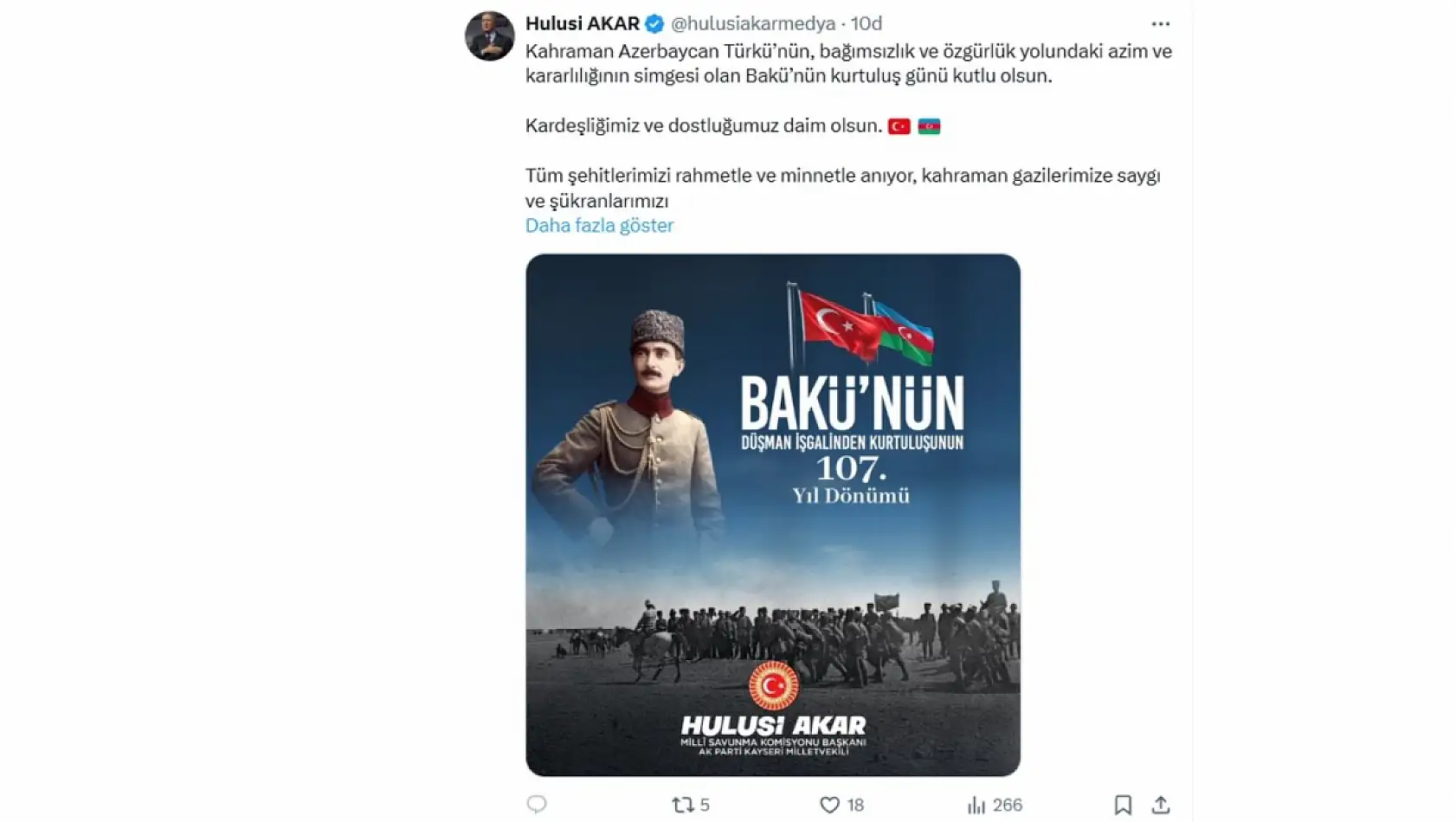 Kayseri'de sosyal medya hesaplarında 15 Eylül Pazartesi günü neler paylaşıldı?