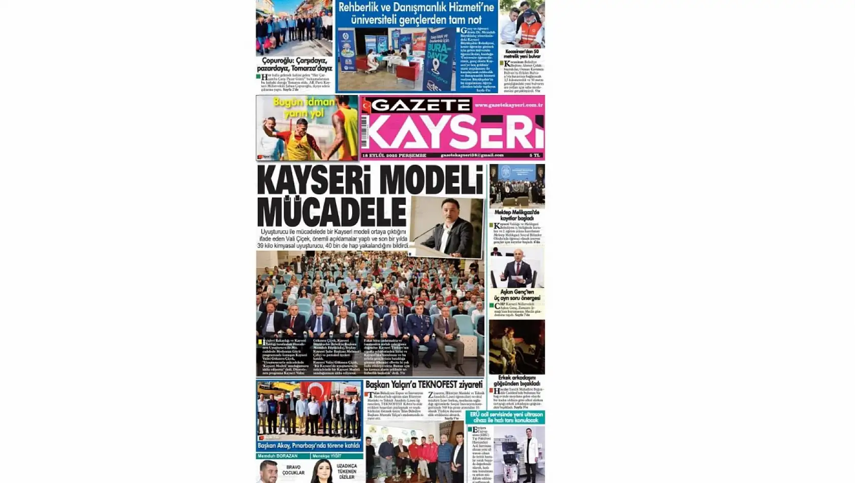 Kayseri gazeteleri 18 Eylül sabahına hangi manşetlerle çıktı?