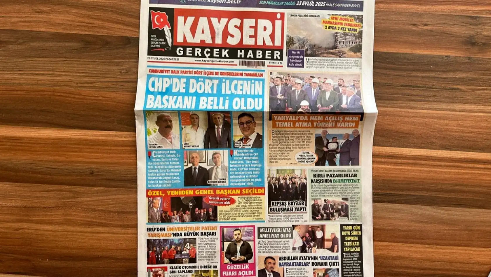 Kayseri yerel gazeteleri şehrin gündemini belirledi: İşte 22 Eylül öne çıkan manşetler!