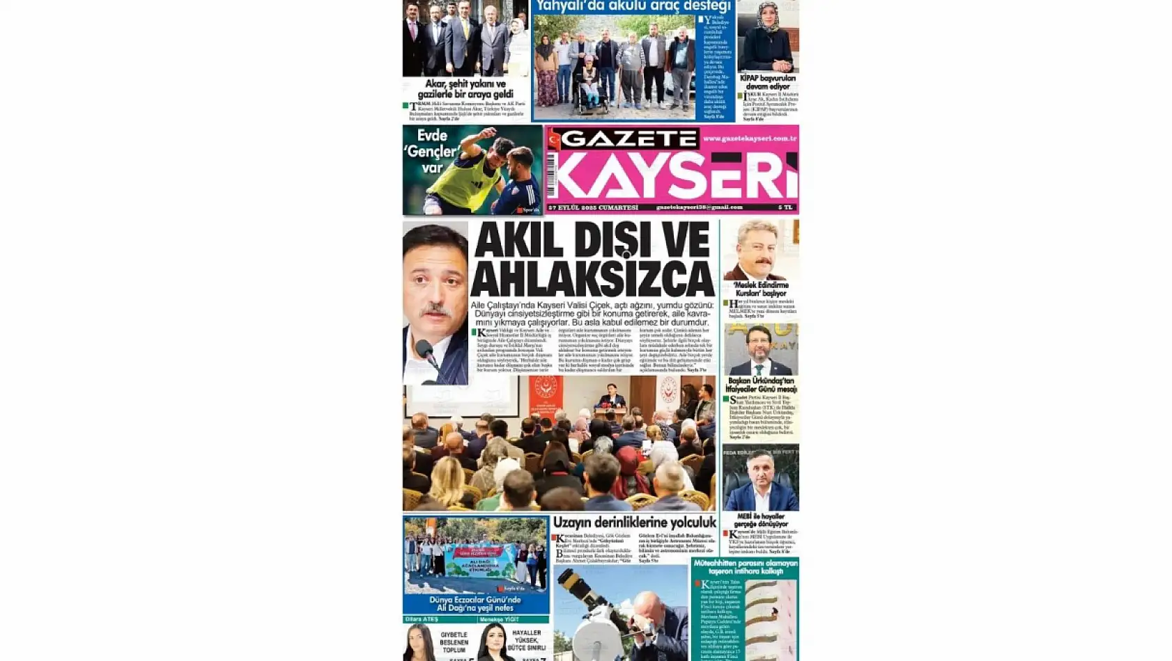 Kayseri gazeteleri 27 Eylül Cumartesi gündemi – İşte öne çıkan manşetler!