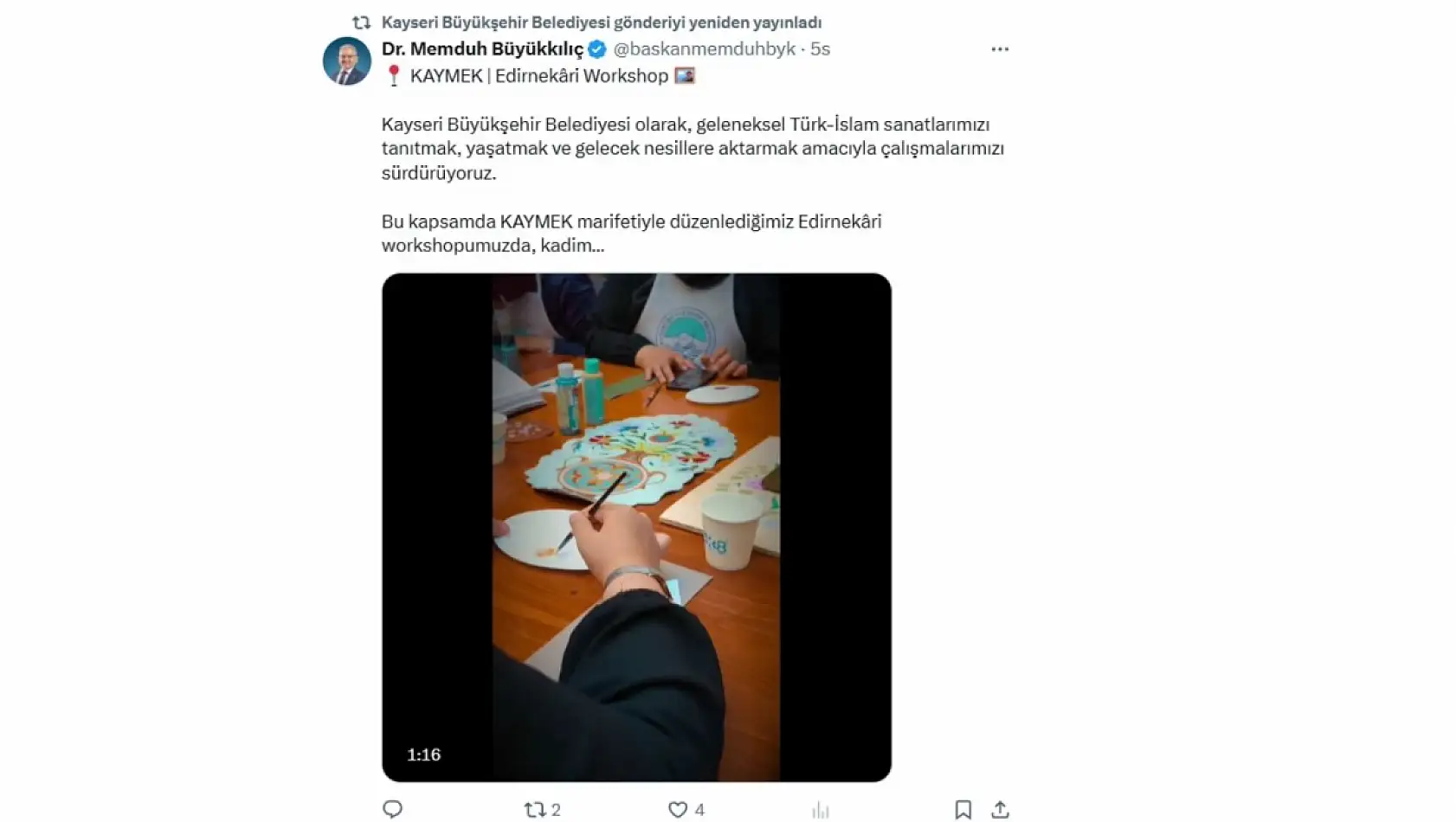 Kayseri sosyal medyasında bugün neler paylaşıldı? (29 Eylül)