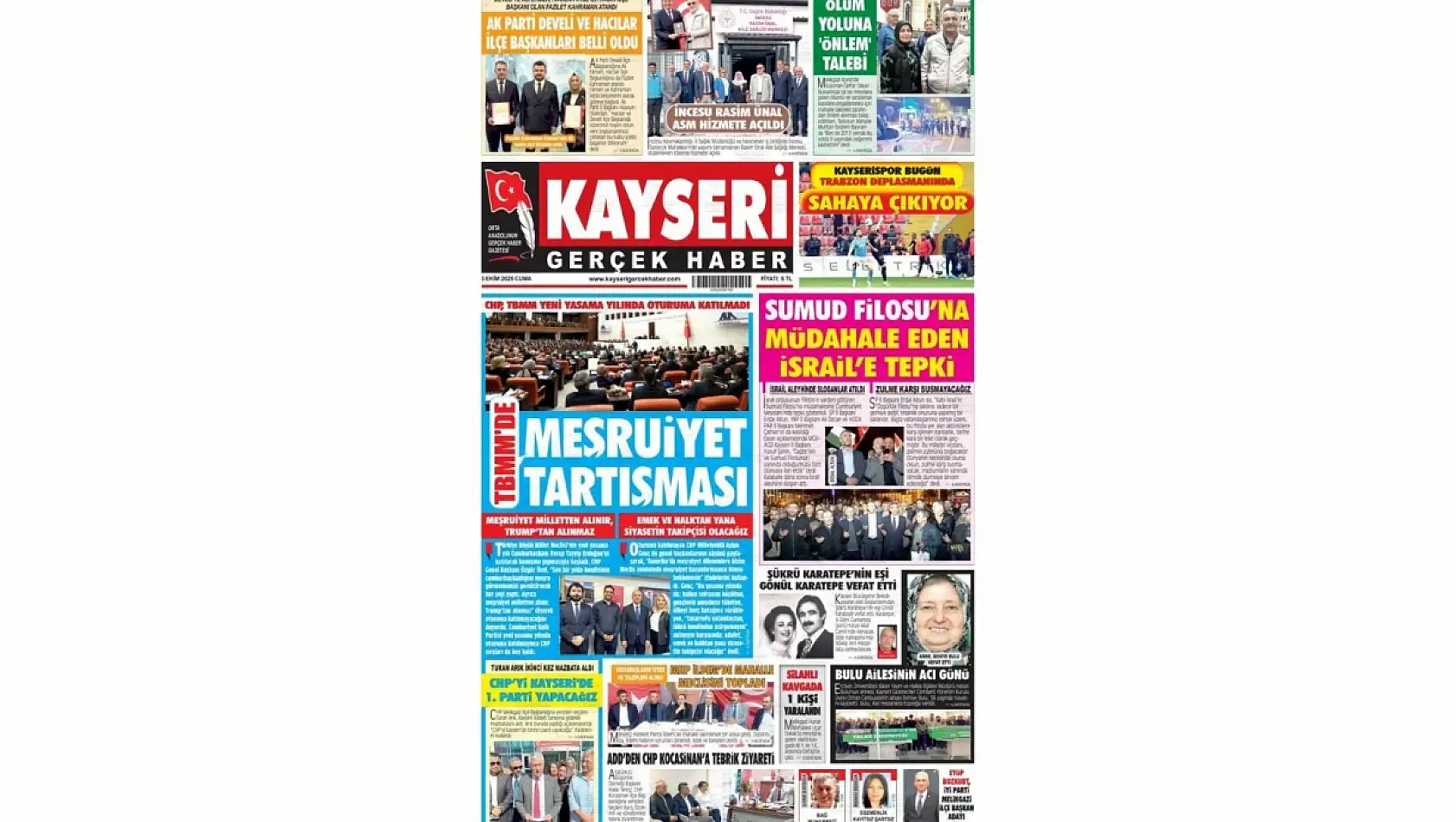 Kayseri gazetelerinde 3 Ekim'de hangi başlıklar gündem oldu?