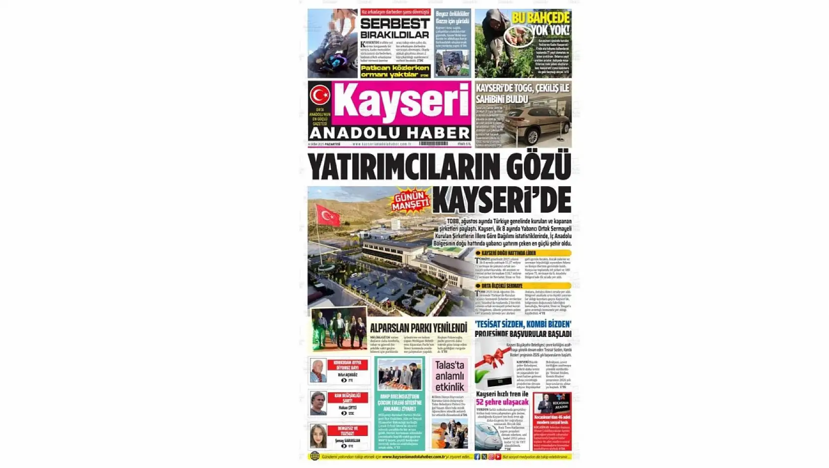 Kayseri gazeteleri 6 Ekim Pazartesi gündemi – İşte öne çıkan manşetler!