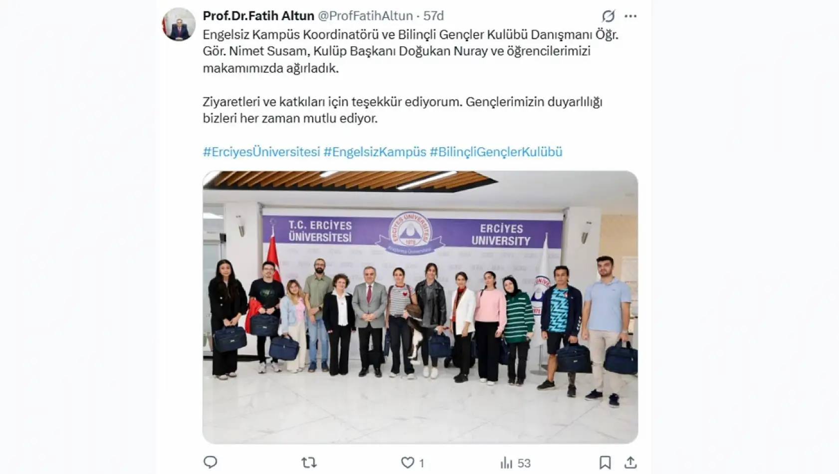 Kayseri'de 8 Ekim Çarşamba günü sosyal medya hesaplarında neler paylaşıldı?