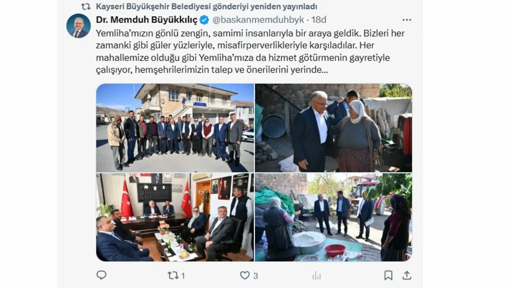 Kayseri'de sosyal medyada bugün neler konuşuldu? Gündemden öne çıkanlar (16 Ekim)