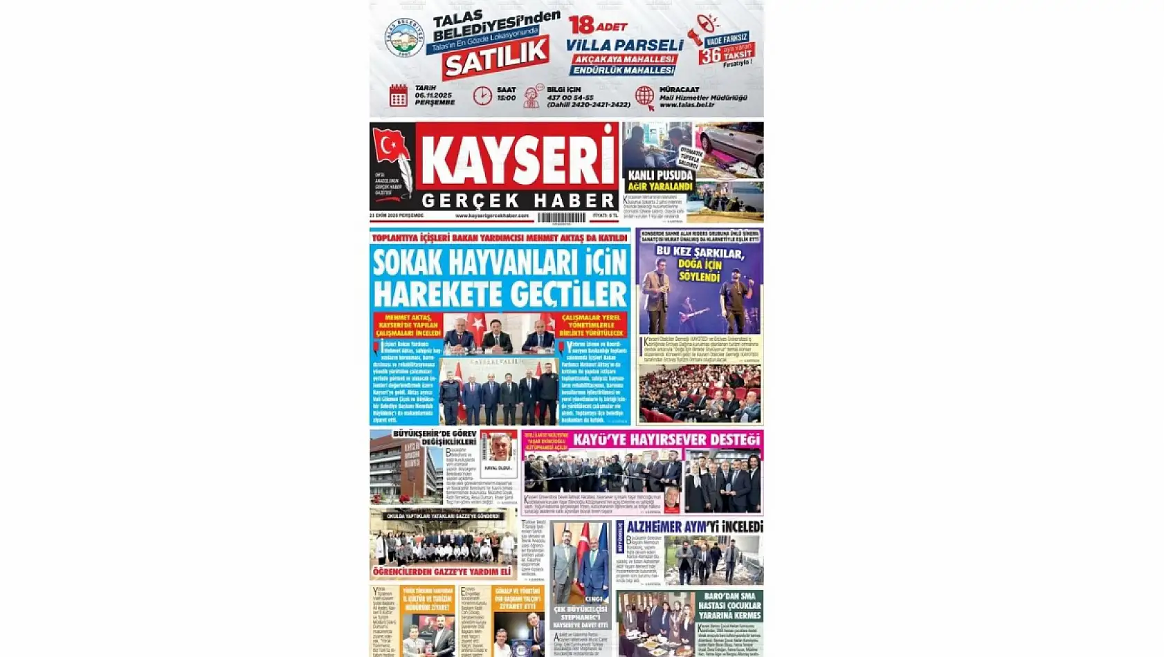 Kayseri gazeteleri 23 Ekim Perşembe gündemi – İşte öne çıkan manşetler!