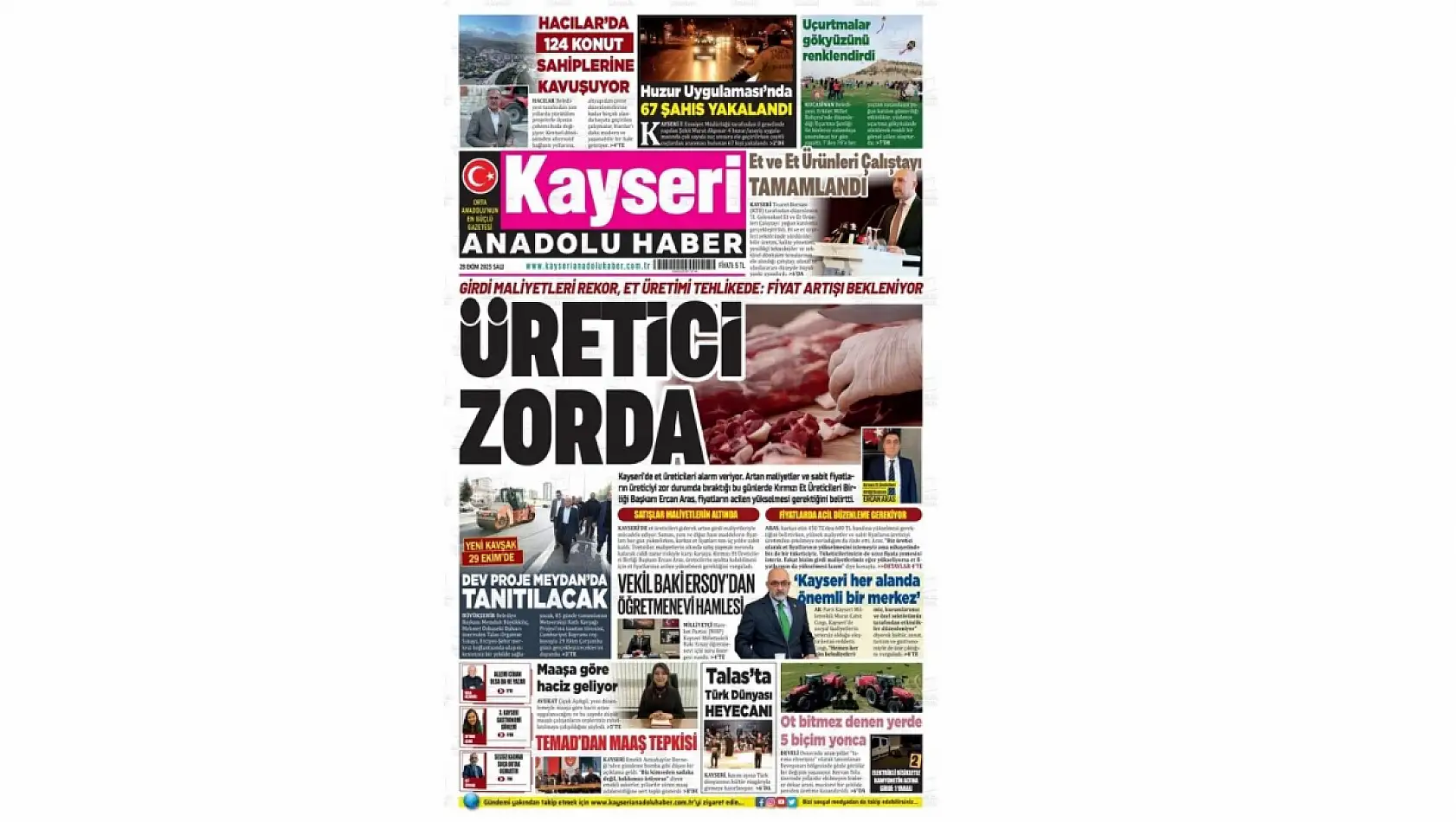 Kayseri gazeteleri 28 Ekim Salı gündemi – İşte öne çıkan manşetler!