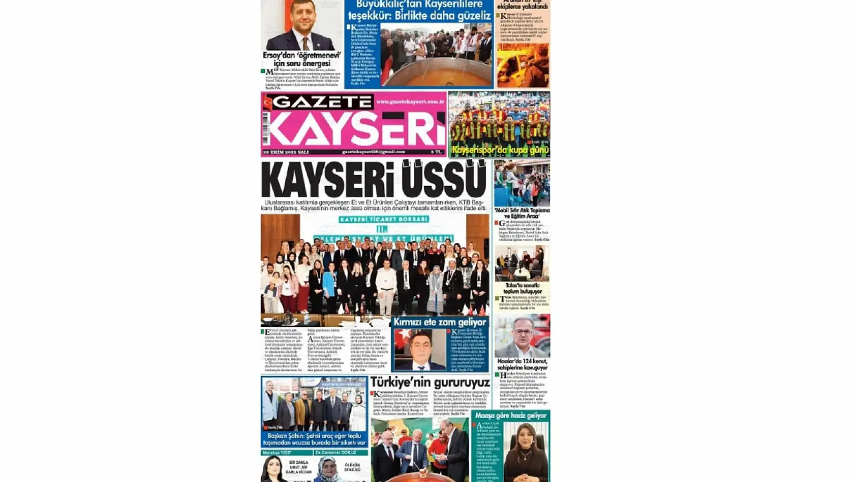 Kayseri gazeteleri 28 Ekim Salı gündemi – İşte öne çıkan manşetler!