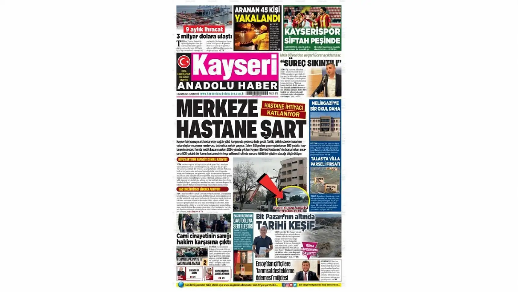 Kayseri gazetelerinde 1 Kasım manşeti ne oldu?  İşte öne çıkan başlıklar!