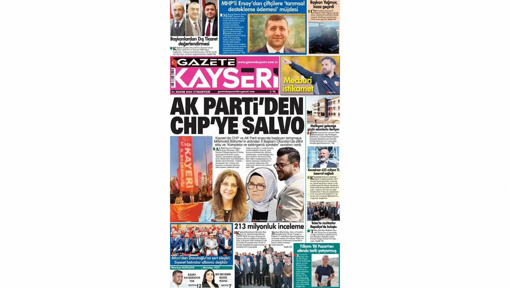 Kayseri gazetelerinde 1 Kasım manşeti ne oldu?  İşte öne çıkan başlıklar!