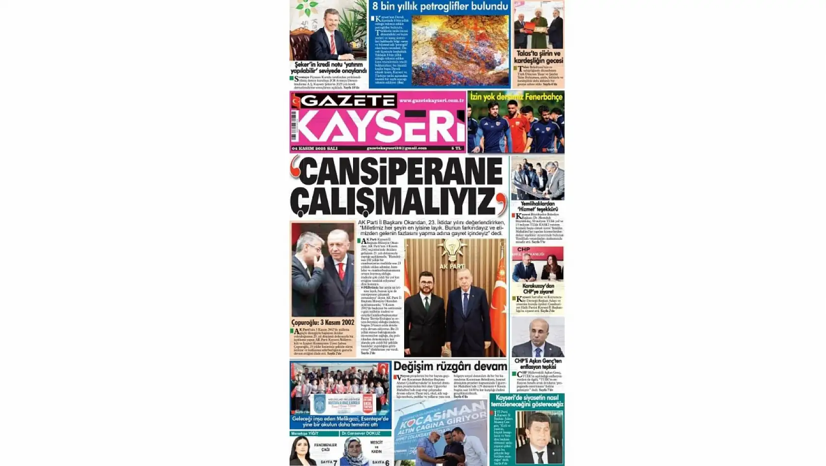 Kayseri gazeteleri 4 Kasım Salı gündemi – İşte öne çıkan manşetler!