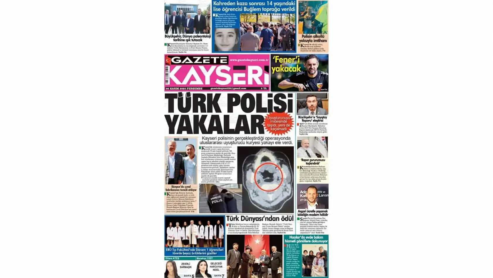 Kayseri gazetelerinde 6 Kasım'da hangi başlıklar gündem oldu?