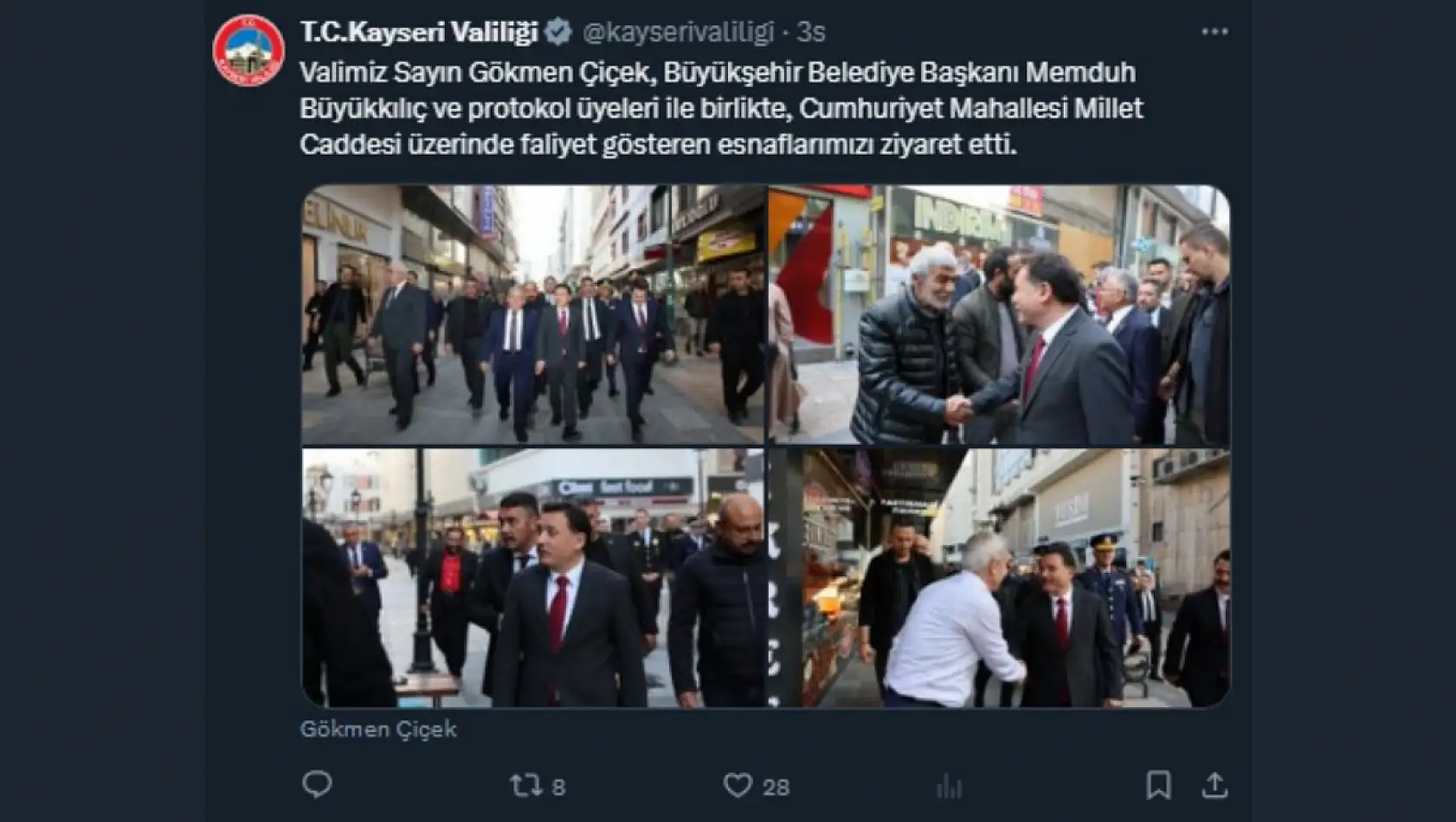 Kayseri'de bugün sosyal medya platformlarında neler paylaşıldı?