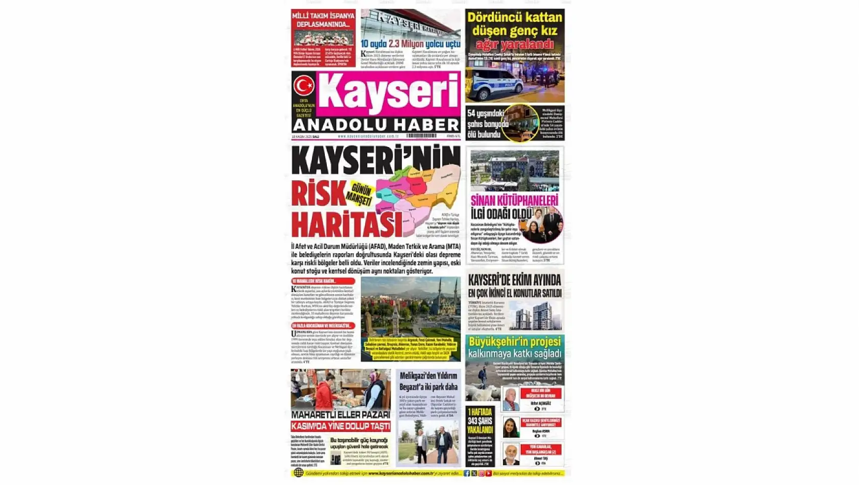 Kayseri gazetelerinde 18 Kasım manşeti ne oldu?  İşte öne çıkan başlıklar!