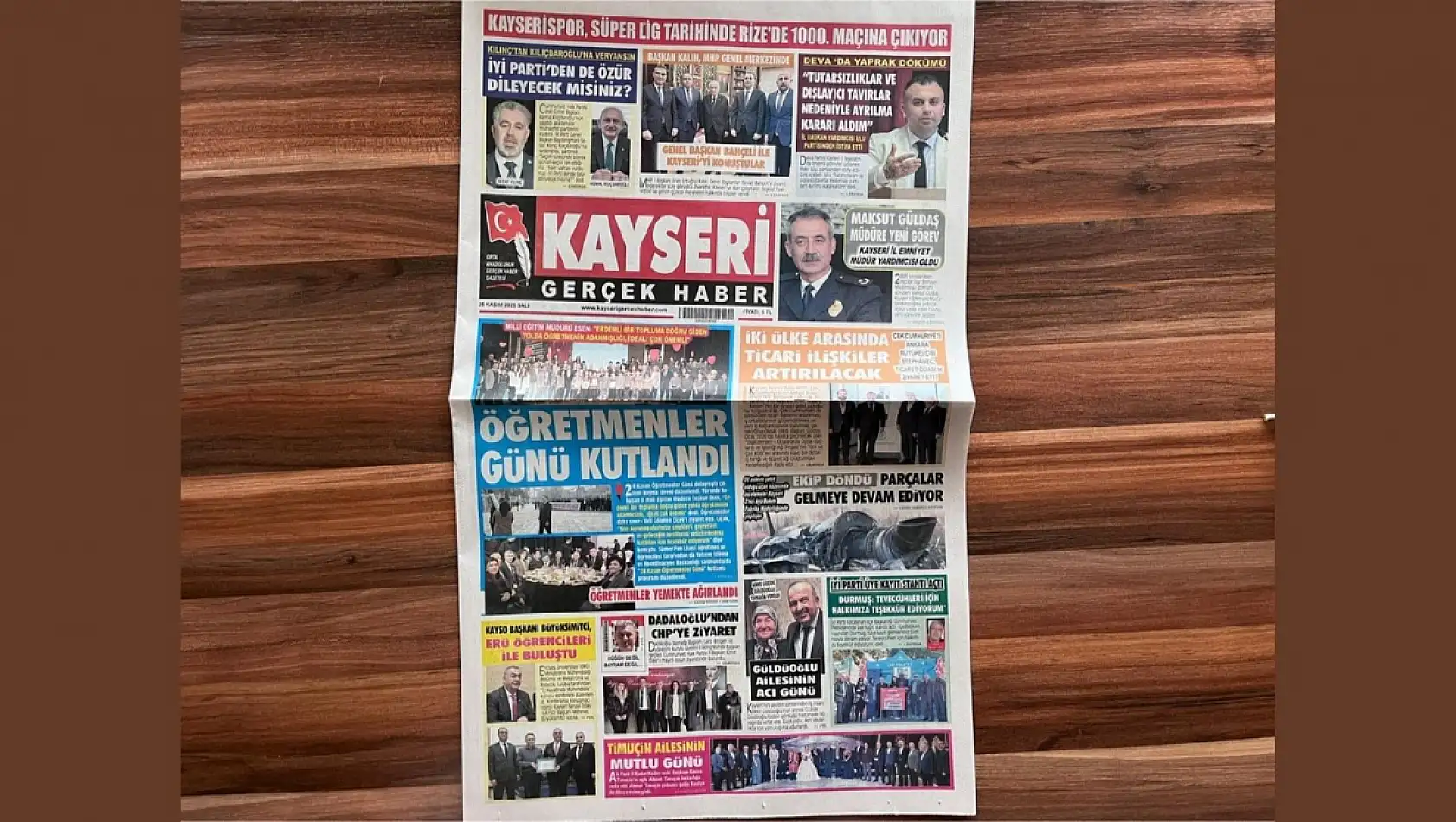 Kayseri gazeteleri 25 Kasım gündemini belirledi: İşte öne çıkan manşetler!