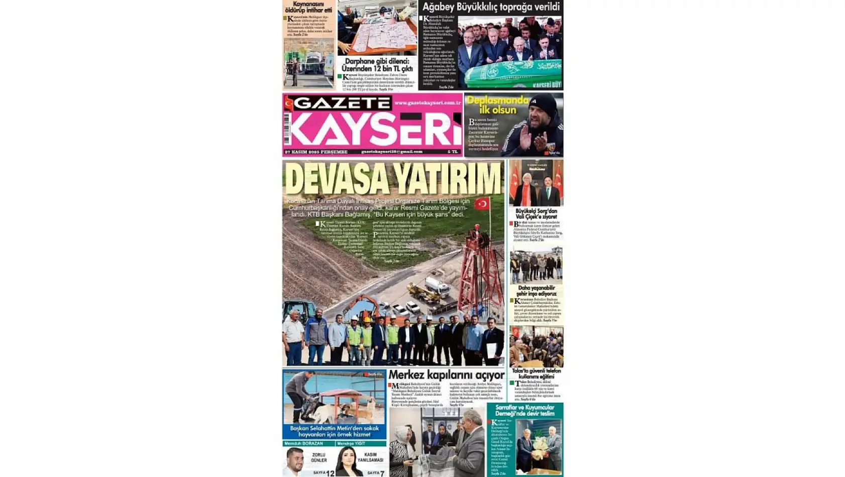 Kayseri gazeteleri 27 Kasım gündemini belirledi: İşte öne çıkan manşetler!