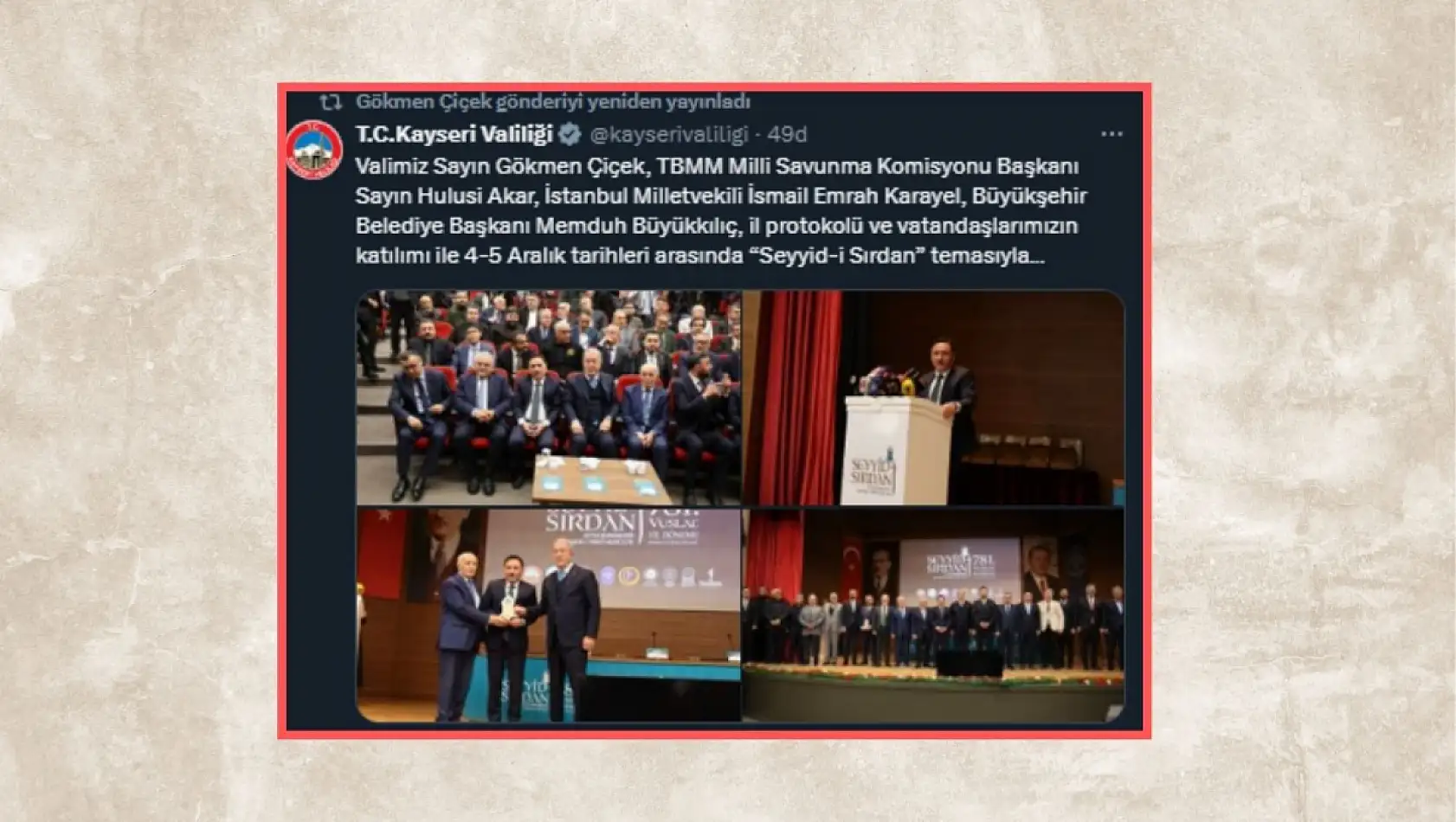 Kayseri'de bugün sosyal medya platformlarında neler paylaşıldı? Öne çıkanlar (4 Aralık Perşembe)