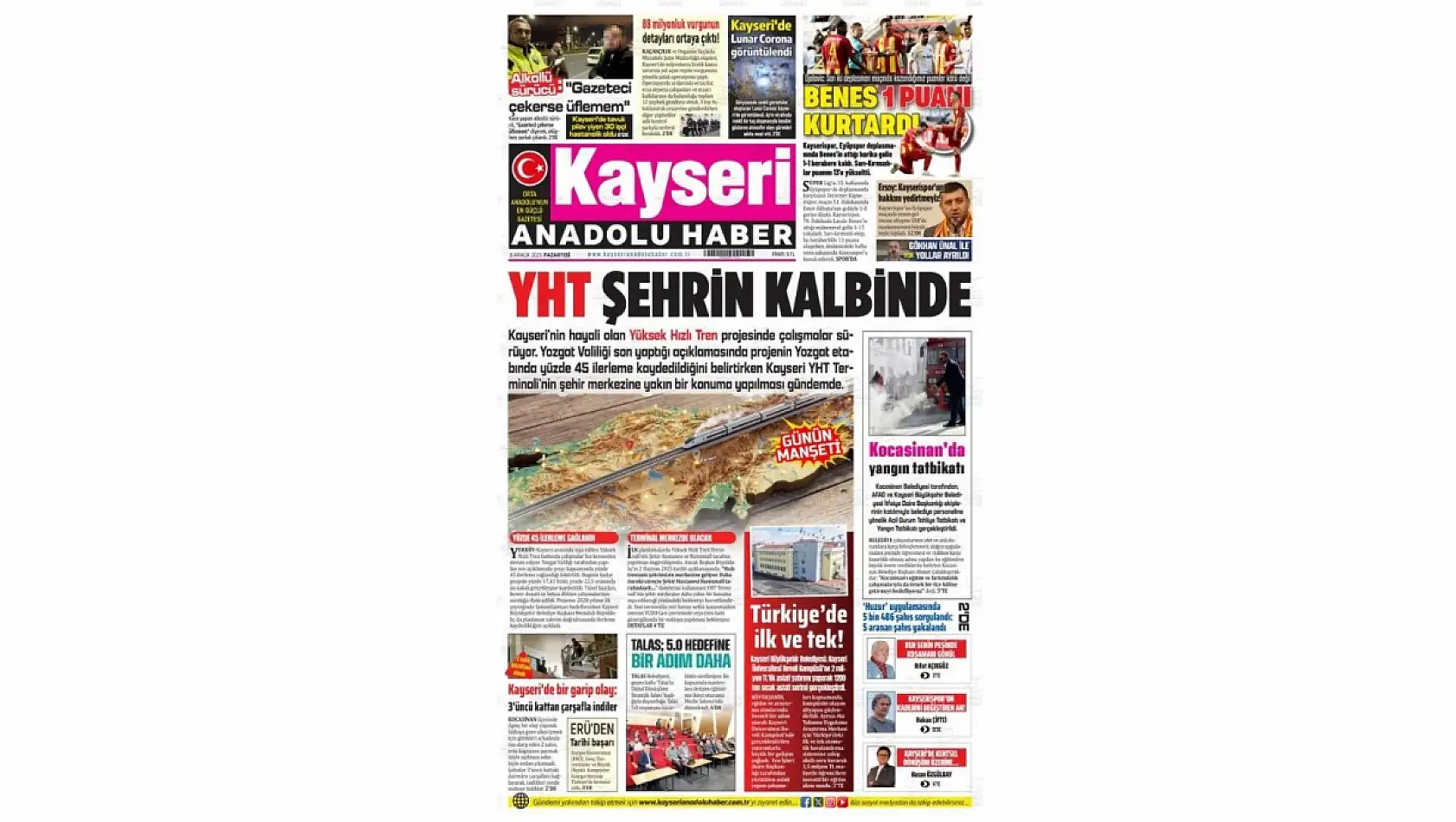 Kayseri gazetelerinde 8 Aralık Pazartesi günü manşet ne oldu?  İşte öne çıkan başlıklar!