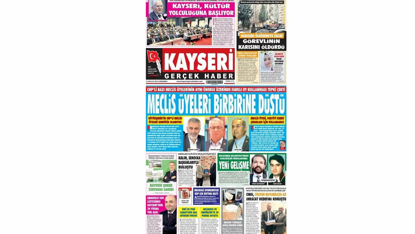 Kayseri gazetelerinde 10 Aralık manşeti ne oldu?  İşte öne çıkan başlıklar!
