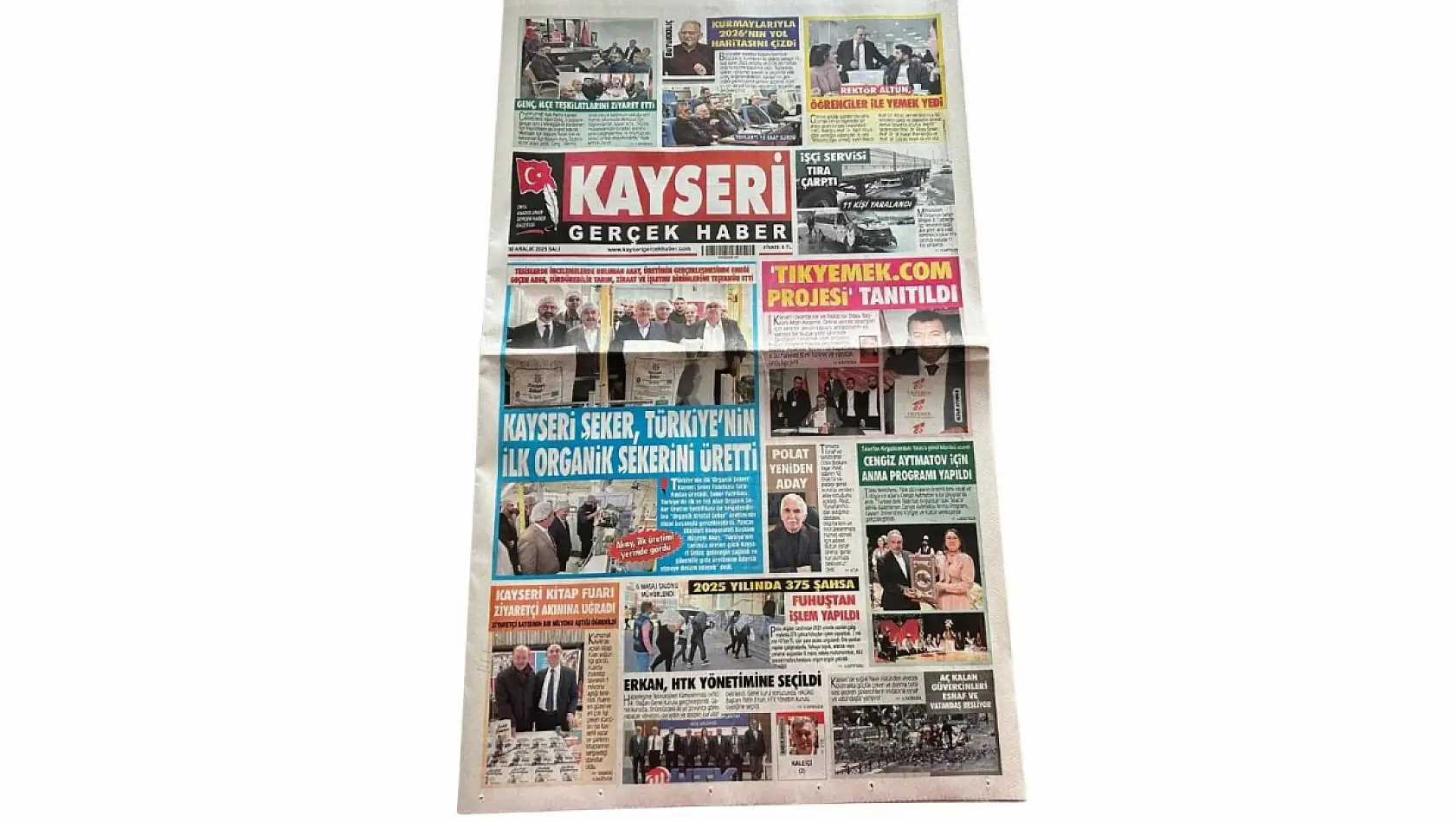 Kayseri gazetelerinde 30 Aralık Salı günü hangi başlıklar gündem oldu?