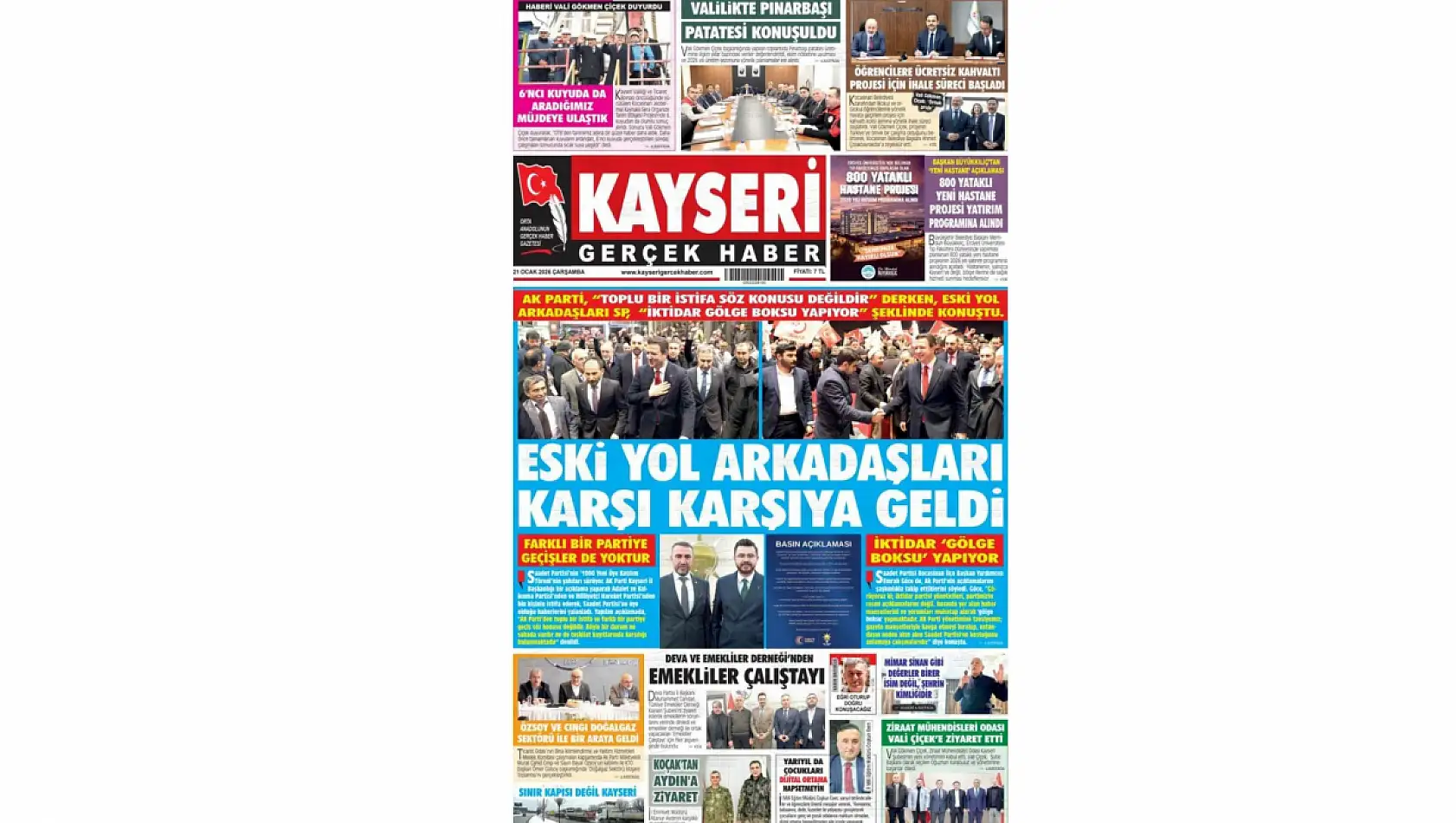 Kayseri gazetelerinde 21 Ocak manşeti ne oldu?  İşte öne çıkan başlıklar!